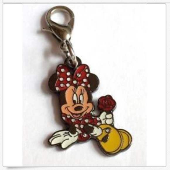 Vintage Disney Minnie Mouse Charm Zipper Pull Polka Dots Purse Charm Signed - Picture 5 of 11
